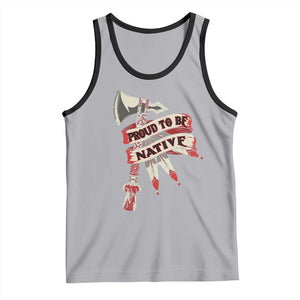 Proud To Be Native Tank Top American Indian Indigenous TS09 Athletic Heather Black Print Your Wear