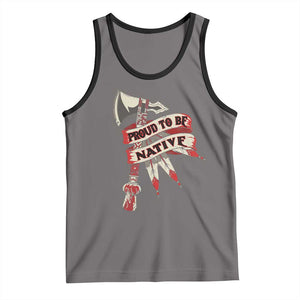 Proud To Be Native Tank Top American Indian Indigenous TS09 Deep Heather Black Print Your Wear