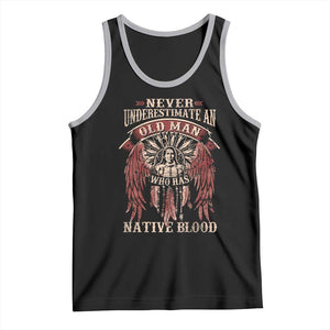 Never Underestimate An Old Man Who Has Native Blood Tank Top TS09 Black Athletic Heather Print Your Wear