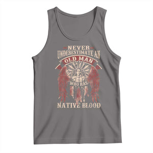 Never Underestimate An Old Man Who Has Native Blood Tank Top TS09 Deep Heather Print Your Wear