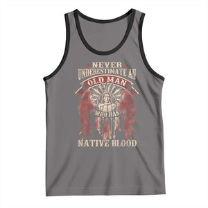 Never Underestimate An Old Man Who Has Native Blood Tank Top TS09 Deep Heather Black Print Your Wear