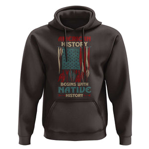 Make America Native Again America Flag Hoodie TS09 Dark Chocolate Print Your Wear