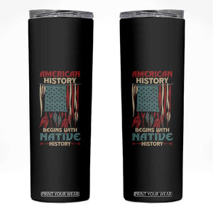 Make America Native Again America Flag Skinny Tumbler TS09 Black Print Your Wear