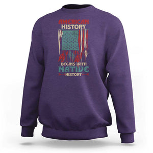 Make America Native Again America Flag Sweatshirt TS09 Purple Print Your Wear