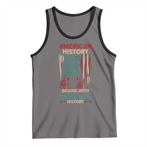 Make America Native Again America Flag Tank Top TS09 Deep Heather Black Print Your Wear