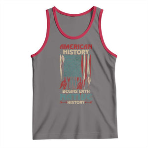 Make America Native Again America Flag Tank Top TS09 Deep Heather Red Print Your Wear