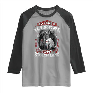 Native American Raglan Shirt No One Is Illegal On Stolen Land TS09 Sport Gray Black Print Your Wear