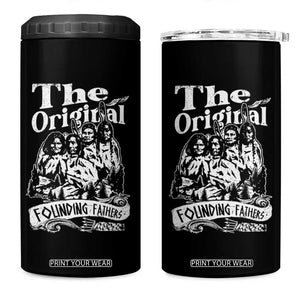 Native American Indian 4 in 1 Can Cooler Tumbler Original Founding Fathers TS09 One Size: 16 oz Black Print Your Wear