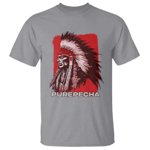 Mexican Indian Purepecha T Shirt - Mexico Indigenous Proud Chief Vintage Heritage Tee TS09 Sport Gray Print Your Wear