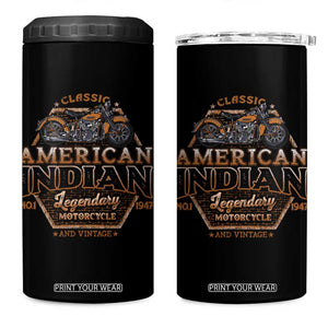 American Indian Legendary Retro Biker Motorcycle Rider 4 in 1 Can Cooler Tumbler TS09 One Size: 16 oz Black Print Your Wear