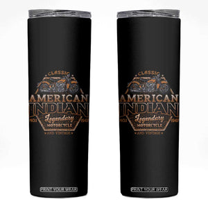 American Indian Legendary Retro Biker Motorcycle Rider Skinny Tumbler TS09 Black Print Your Wear