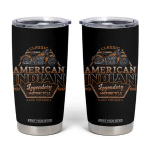 American Indian Legendary Retro Biker Motorcycle Rider Tumbler Cup TS09 Black Print Your Wear