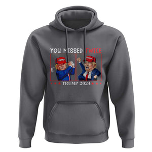 Funny Trump Hoodie You Missed Twice Failed Assassination Golf Raise Fist TS09 Charcoal Print Your Wear
