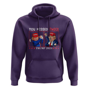 Funny Trump Hoodie You Missed Twice Failed Assassination Golf Raise Fist TS09 Purple Print Your Wear