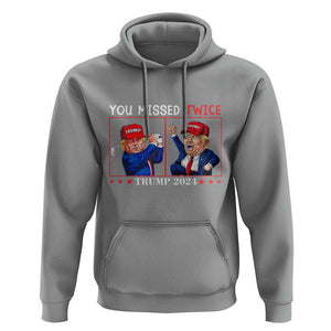 Funny Trump Hoodie You Missed Twice Failed Assassination Golf Raise Fist TS09 Sport Gray Print Your Wear