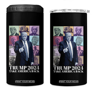 Trump Eras 4 in 1 Can Cooler Tumbler Take America Back President TS09 One Size: 16 oz Black Print Your Wear