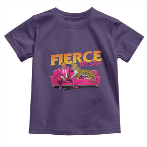 Trump 2024 Baby Shirt Fierce The Don Pink Trump Leopard TS09 Purple Print Your Wear