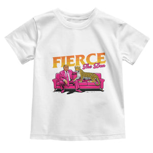 Trump 2024 Baby Shirt Fierce The Don Pink Trump Leopard TS09 White Print Your Wear