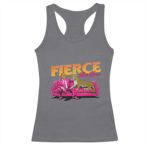 Trump 2024 Racerback Tank Top Fierce The Don Pink Trump Leopard TS09 Charcoal Print Your Wear