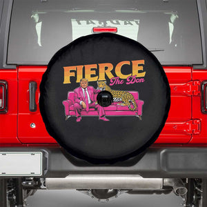 Trump 2024 Spare Tire Cover Fierce The Don Pink Trump Leopard TS09 Black Print Your Wear