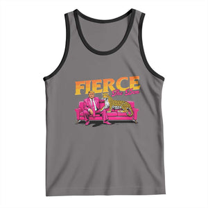 Trump 2024 Tank Top Fierce The Don Pink Trump Leopard TS09 Deep Heather Black Print Your Wear