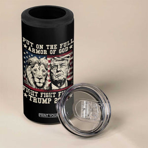 Christian Trump Fight 4 in 1 Can Cooler Tumbler Put On The Full Armor Of God Never Stop Fighting TS09 Print Your Wear