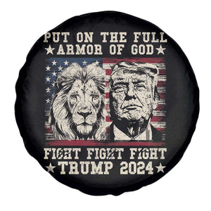 Christian Trump Fight Spare Tire Cover Put On The Full Armor Of God Never Stop Fighting TS09 Print Your Wear