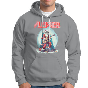 Sleigher Hail Santa Heavy Metal Christmas Rock Hoodie TS09 Sport Gray Printyourwear