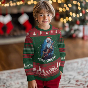 Xmas Rock Lover Ugly Christmas Sweater Sleigher Hail Santa Electric Guitar TS09 Christmas Print Your Wear