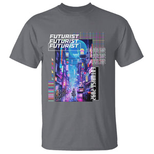 Japanese Cyberpunk T Shirt Tokyo Street Of Japan Night Futurist Aesthetic TS09 Charcoal Printyourwear