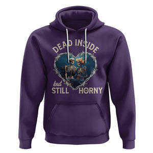 Dead Inside But Still Horny Skeleton Couple Valentine's Day Hoodie TS09 Purple Printyourwear
