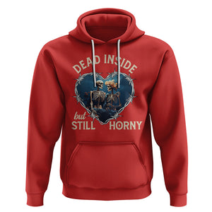 Dead Inside But Still Horny Skeleton Couple Valentine's Day Hoodie TS09 Red Printyourwear