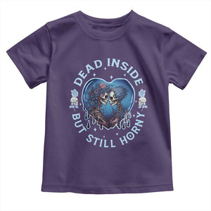 Lesbian Skeleton Couple Valentine's Day Toddler T Shirt Dead Inside But Still Horny TS09 Purple Print Your Wear