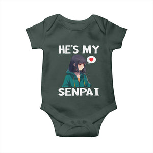 Valentine's Day Couple Matching Baby Onesie He's My Senpai Funny Anime Girlfriend TS09 Print Your Wear