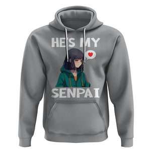 Valentine's Day Couple Matching Hoodie He's My Senpai Funny Anime Girlfriend TS09 Sport Gray Printyourwear