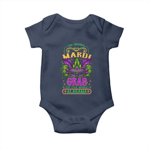The Original Mardi Gras Mobile Alabama 1703 Baby Onesie TS09 Navy Print Your Wear