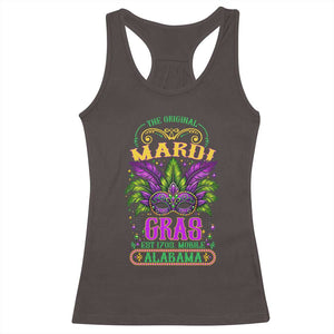 The Original Mardi Gras Mobile Alabama 1703 Racerback Tank Top TS09 Dark Chocolate Print Your Wear