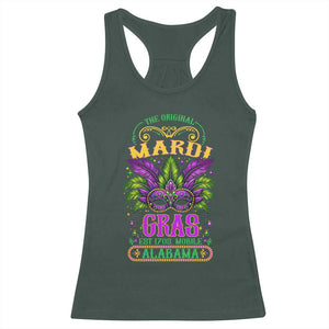 The Original Mardi Gras Mobile Alabama 1703 Racerback Tank Top TS09 Dark Forest Green Print Your Wear