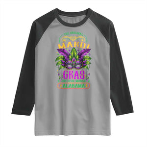 The Original Mardi Gras Mobile Alabama 1703 Raglan Shirt TS09 Sport Gray Black Print Your Wear