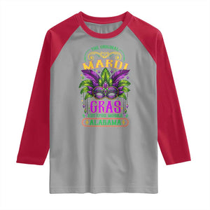 The Original Mardi Gras Mobile Alabama 1703 Raglan Shirt TS09 Sport Gray Red Print Your Wear