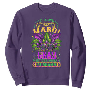 The Original Mardi Gras Mobile Alabama 1703 Sweatshirt TS09 Purple Print Your Wear