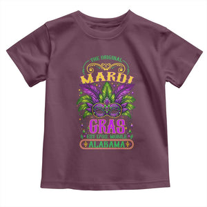 The Original Mardi Gras Mobile Alabama 1703 Toddler T Shirt TS09 Maroon Print Your Wear