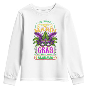 The Original Mardi Gras Mobile Alabama 1703 Youth Sweatshirt TS09 White Print Your Wear