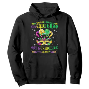 The Original Mardi Gras Hoodie Mobile Alabama 1703 TS09 Black Print Your Wear