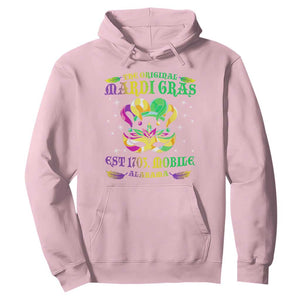 The Original Mardi Gras Hoodie Mobile Alabama 1703 TS09 Light Pink Print Your Wear