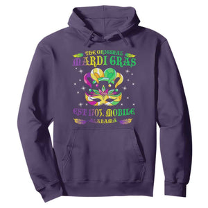The Original Mardi Gras Hoodie Mobile Alabama 1703 TS09 Purple Print Your Wear
