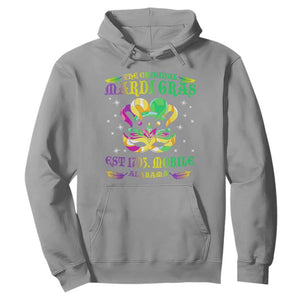 The Original Mardi Gras Hoodie Mobile Alabama 1703 TS09 Sport Gray Print Your Wear