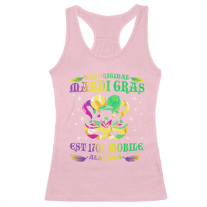 The Original Mardi Gras Racerback Tank Top Mobile Alabama 1703 TS09 Light Pink Print Your Wear