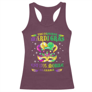 The Original Mardi Gras Racerback Tank Top Mobile Alabama 1703 TS09 Maroon Print Your Wear