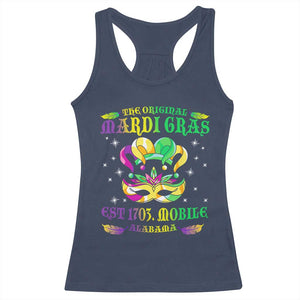 The Original Mardi Gras Racerback Tank Top Mobile Alabama 1703 TS09 Navy Print Your Wear